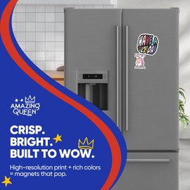 Unicorn Magnets - Sarcastic Humor - Funny Face - 2 Pack - 5" Wide Design - Sticks to Fridges, Lockers, Toolboxes & More - Made in USA - AQM0307