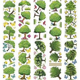 Ideen mit Herz Transparent stickers, 10 sheets of 10 cm x 30 cm, colourful stickers for crafts and decorating (trees)