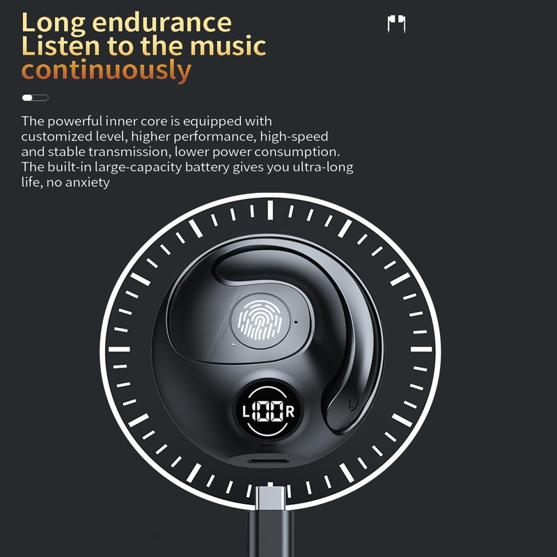 Wireless Earbuds with LED Digital Display, Dual Mic, Wireless Charging