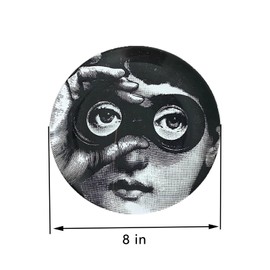 Beccalame Platos decorativos hechos a mano de cerámica para decoración de pared del hogar y la oficina (con percha de ropa) (F2)