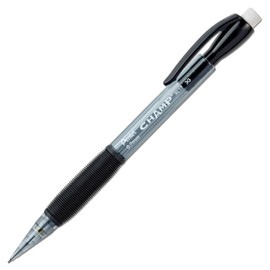 Pentel Champ Mechanical Pencil, Writing, Drawing, School Supply, For Kids and Teens, Pre-loaded with Lead, 0.7mm Medium Point, Tinted Black Barrel, AL17A, Box of 12