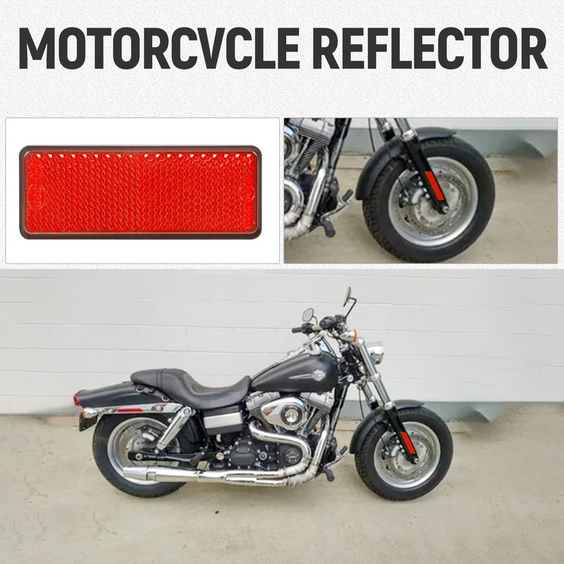 Yinaolan 10 Pack Red Self Adhesive Rectangle Reflectors, E11 Approval