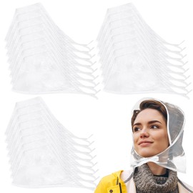 Bulk 24 Pieces Women's Rain Bonnet Rain Cap with Visor Clear Waterproof Rain Scarf Plastic Rain Hats for Women Lady Rain Wear