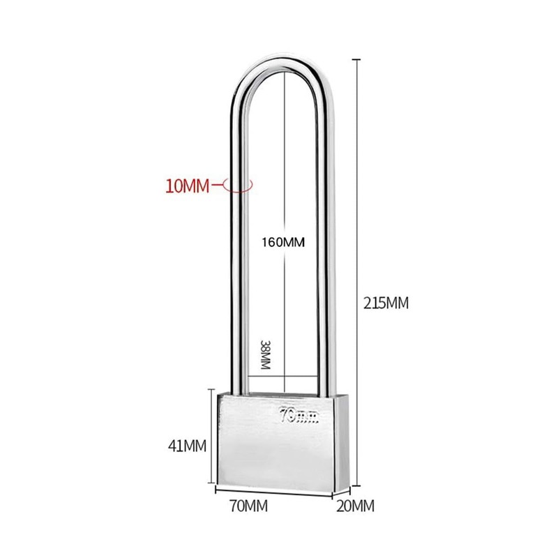 Sarini Extended Padlock with 4 Keys 38mm Heavy Duty Padlock