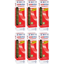 tesa Film Transparent, Office Box with 8 Rolls (10 m: 19 mm, 6 Boxes)