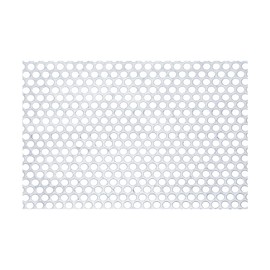 PATIKIL 7.9 x 3.9 inches, 304 stainless steel perforated plate, 0.3 inches, round hole, 20 ga expanded metal mesh plate, sieve, decorative mesh for ventilation grill