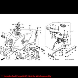 ExtremePowersport OE Replacement EFI Fuel Pump+Filter/Strainer 01-06 CBR 600 F4i/929/954/VFR800/CB,CBR600F,900,CBR900RR,CBR1100XX,CB900F,ST1300,Interceptor 800,SuperHawk 1000,Valkyrie Rune 1800