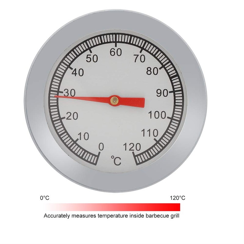 Bagima 1 Piece BBQ Thermometer Gauge Stainless Steel Charcoal Grill