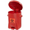 Eagle 6 Gallon Biohazard Trash Can with Foot-Operated Self-Closing Lid,