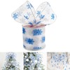 HUIHUANG Snowflake Wired Ribbon 4 inch x 25 Yards Glitter