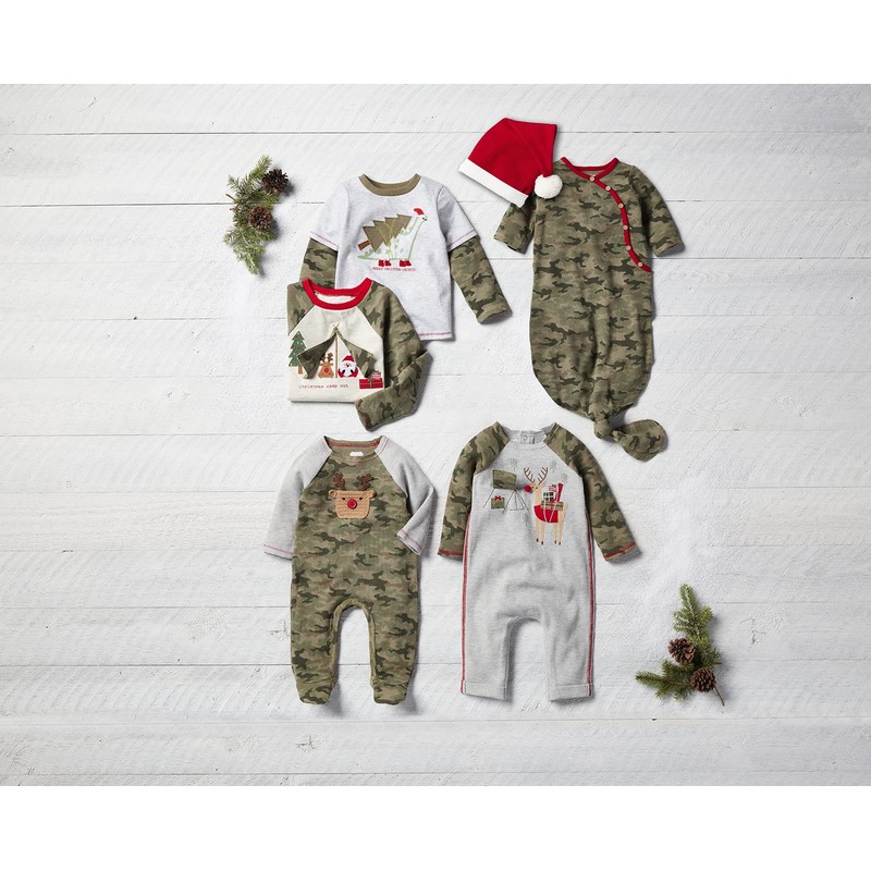 Mud Pie Baby Boys' Dino Camo Christmas Tee, Dinosaur, 12-18