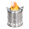 Lixada Camping Stove, Stainless Steel Portable Wood Stove, Solid Alcohol