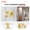 Heittis 2 Pack Dummy Door Knobs, Satin Brass Non Turning