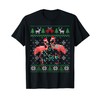 Flamingo Xmas Lights Santa Hat Funny Ugly Christmas Sweater T-Shirt