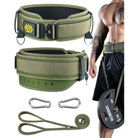 MANUEKLEAR 2-in-1 Dip Belt & Lifting Belt with 36.7 In Rope, Double-Layer Weight Belts for Pull Ups, Powerlifting Gym Belt for Weightlifting