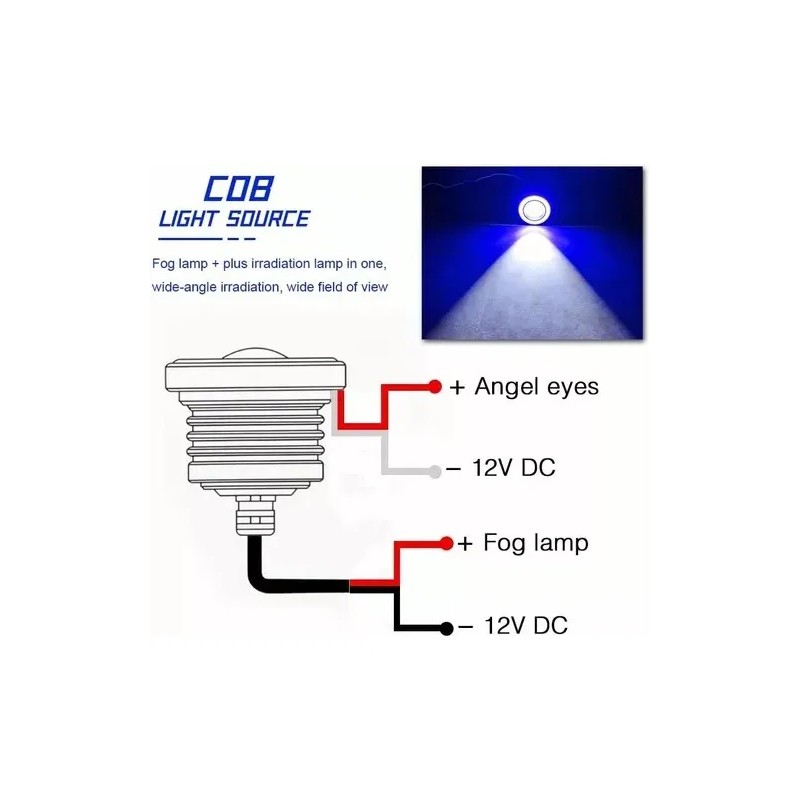 Par Faros Antiniebla Led 3.5in Ojos De Ángel Para Autos