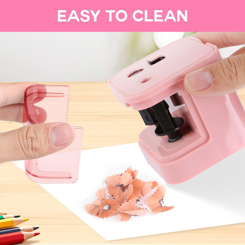 Eagle Electric Pencil Sharpener, Dual Holes, Battery Powered for School/Office/Art,
