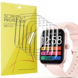 Lamshaw Compatible for MILOUZ Smart Watch Screen Protector, [6 Pack] Full Coverage TPU Clear Film Compatible for MILOUZ IDW19 1.8 Inches Smart Watch/Amzhero Fitness Smart Watch IDW19 1.8