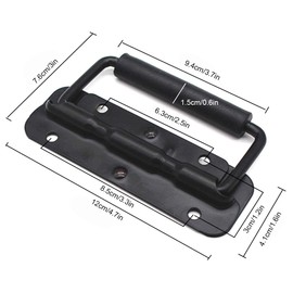 gexuamz Folding Handle Box Handle Boxes Handle Carry Handle - Pack of 2 Stainless Steel Spring-Loaded Box Handle Pull Heavy Handles Speaker Boxes Tool Hardware Boxes Tool Box Door Puller Black