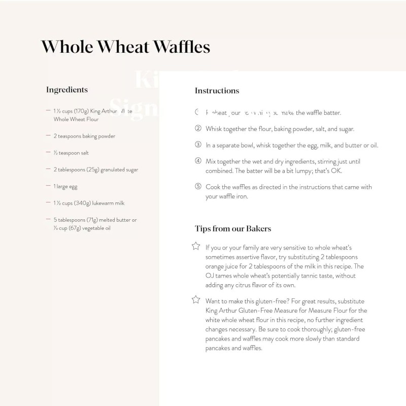 King Arthur Flour Stone Ground White Whole Wheat Flour 5