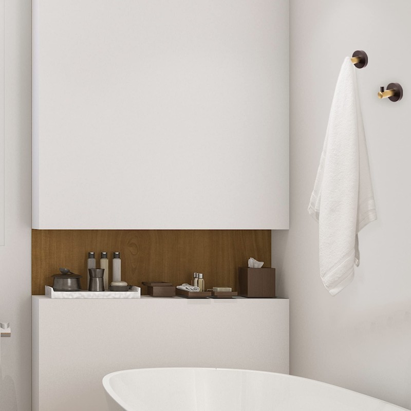 Design House 582734-BGD Kelton Bademantelhaken, mattschwarz, satiniert gold
