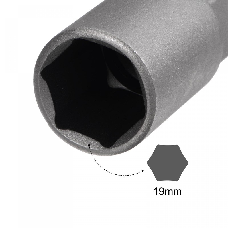 sourcing map 1/4" Quick-Change Hex Shank 19mm Nut Setter Driver