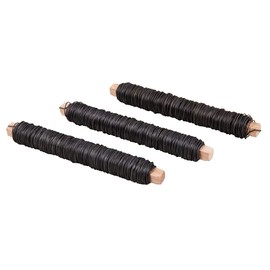 Rayher Flower Wire, Annealed, on Wooden Coil, 0.65 mm Diameter, Black, 3 Pieces of 100 g, Flexible, Stable and Versatile as Binding Wire, Plant Wire, Craft Wire and Winding Wire, 24127576
