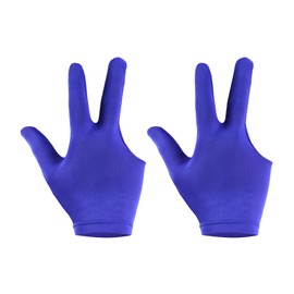 PATIKIL 3 Fingers Pool Gloves, 2 Pack Billiard Gloves Left & Right Hand Show Gloves Pool Cue Glove for Shooter Carom Pool Snooker Cue Sport, Blue