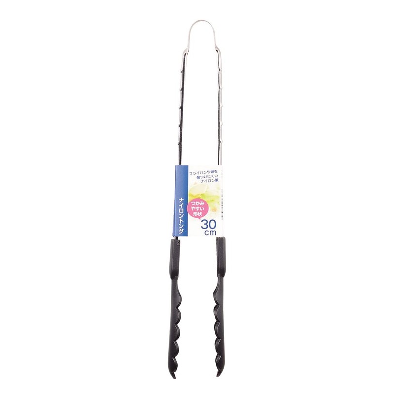Pearl Metal C-1823 Nylon Tongs, 11.8 inches (30 cm), Black