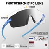 KAPVOE Photochromic Frameless Cycling Glasses for Men Women Running Sport