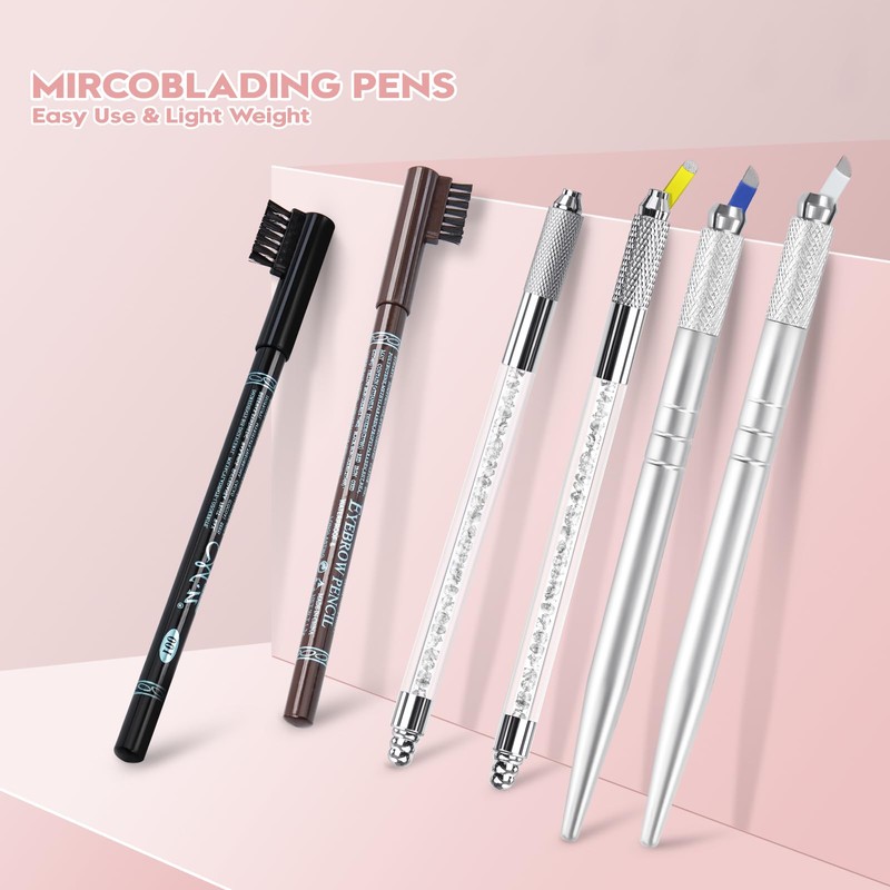 MOKOHOA Microblading Kit, Microblading Supplies with 5pcs Microblading Handles eyebrow