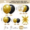 140pcs Black and Gold Balloons, Balloons Arch Kit 5 10