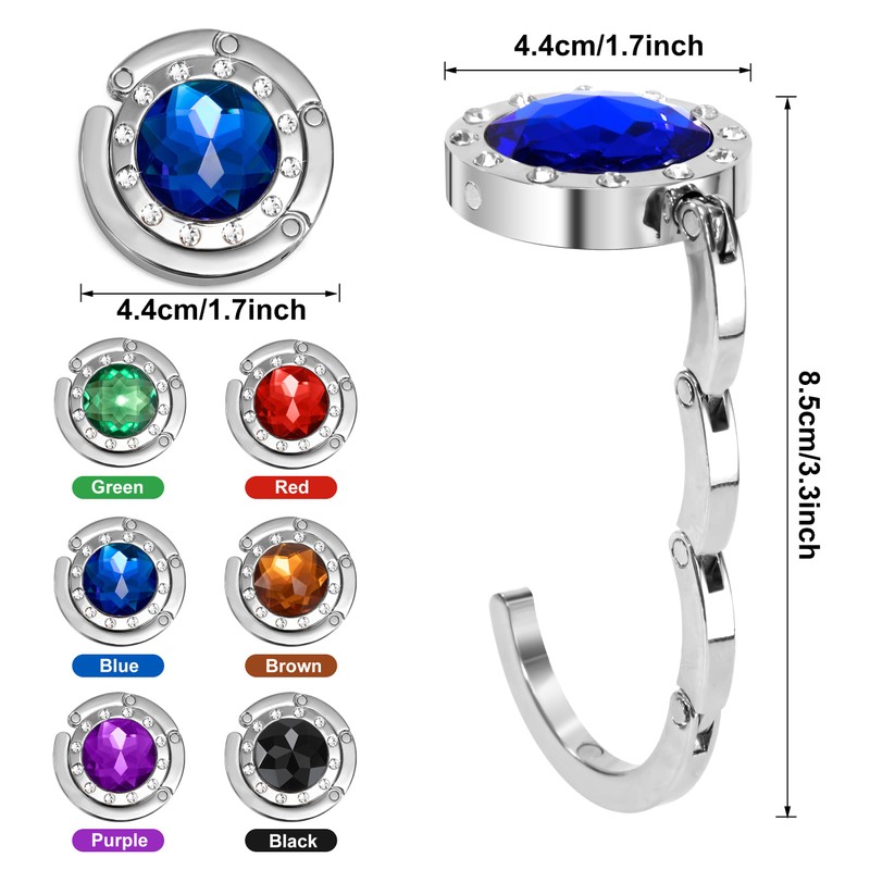Jesustree Table Handbag Holder Hook, 6 Colours Gemstones Table Hooks,