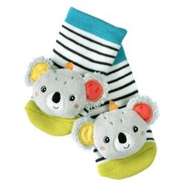 Fehn Baby Koala Rattle Socks - Baby Socks with Rattle Function - Socks to Promote Motor Skills - Baby Clothing Ideal as First Socks - Educational Toy for Children from 0-12 Months