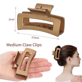 Sisiaipu Pinzas para el cabello medianas de 3.5 pulgadas, paquete de 6 pinzas para el cabello para mujer, pinzas cuadradas y rectangulares, pinzas tip