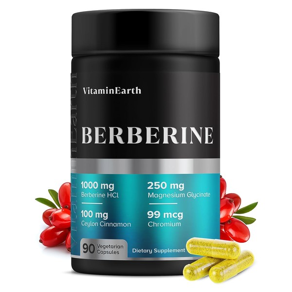 Vitamin Earth Berberine Complex – 1000mg Berberine HCl with Magnesium,