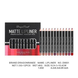 DRAGON RANEE Matte Lip Liner, 12pcs/box Waterproof Long Lasting Lip Liner, Easy Coloring Lipstick, Suitable for All Occasions Lip Makeup, Girls Makeup Accessories