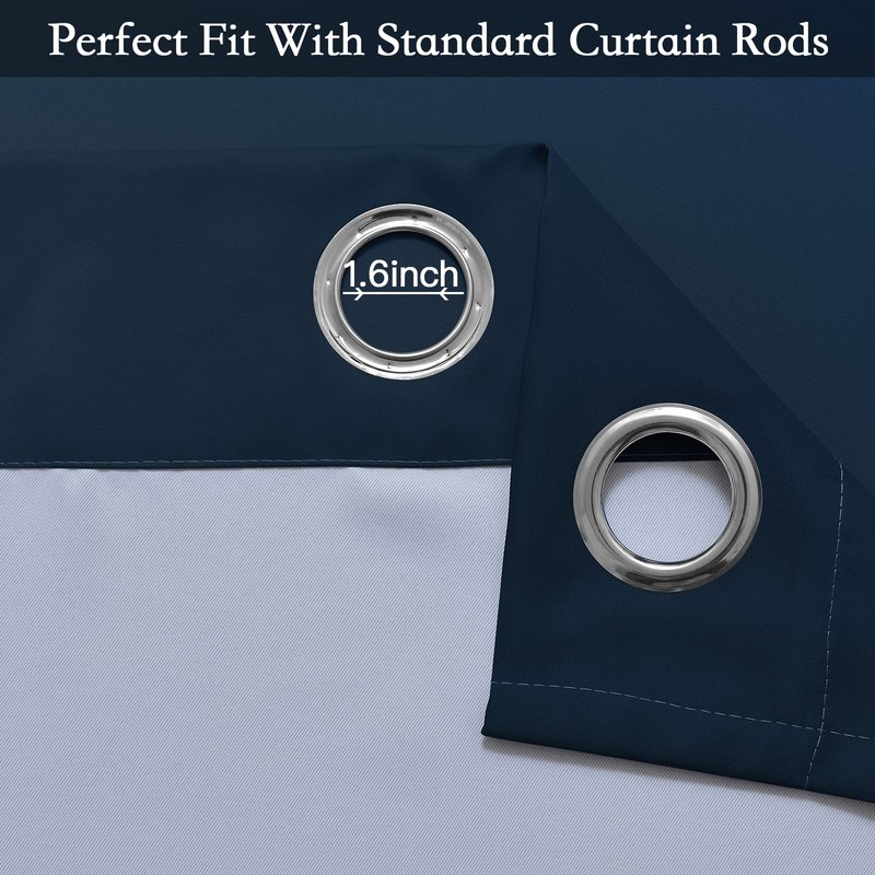 SimpleHome Navy Blue Ombre Room Darkening Curtains for Living Room,
