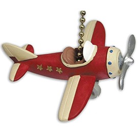 RED PLANE propeller AIRPLANE ceiling FAN PULL chain
