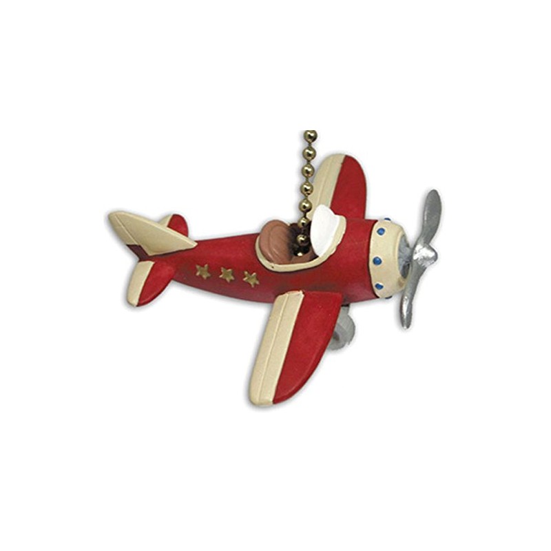 RED PLANE propeller AIRPLANE ceiling FAN PULL chain