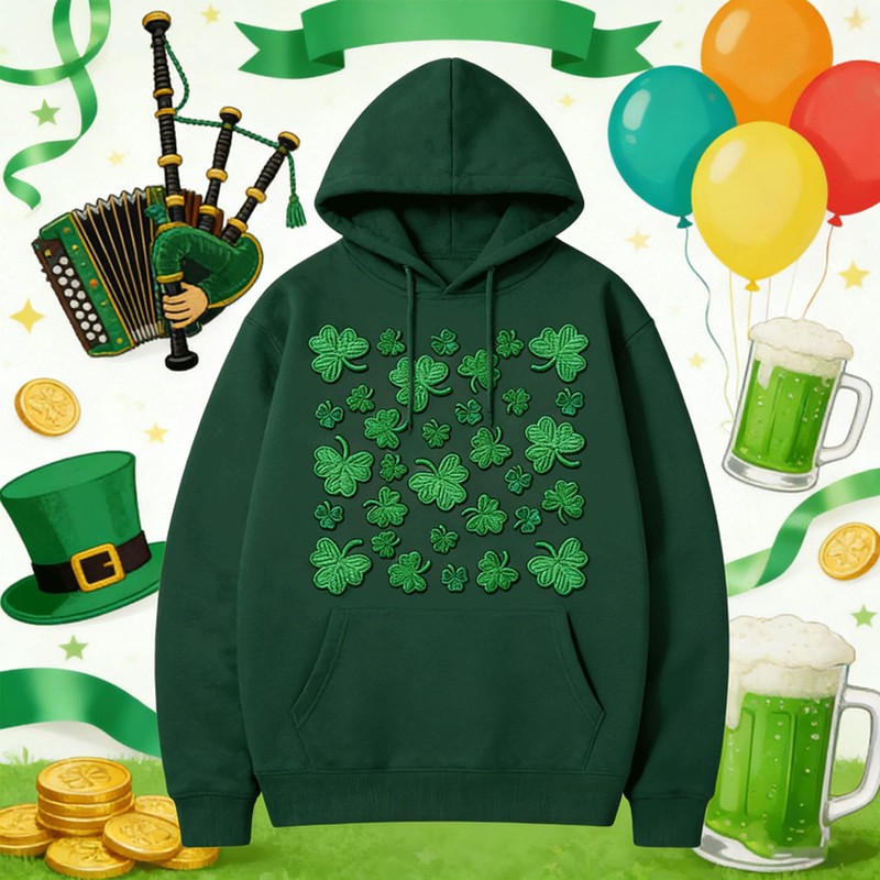 32PCS Shamrock Shaped Iron on Patches, St. Patrick's Day Embroidered