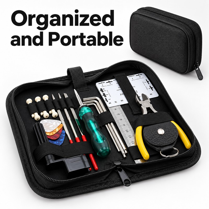 25/30-Piece Guitar Repair Tool Kit – Multi-Functional Guitar Maintenance Toolbox