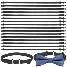 COHEALI Bow Tie Strap Extender: 50pcs Adjustable Bow Tie Strap with Clips Elastic Bowtie Bands Black for Almost All Types Comfortable Fit and Style Enhancement