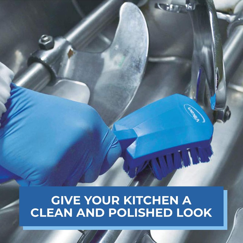 Vikan 41923 Brush,Washing,Stiff,10",PP/PBT,Blue