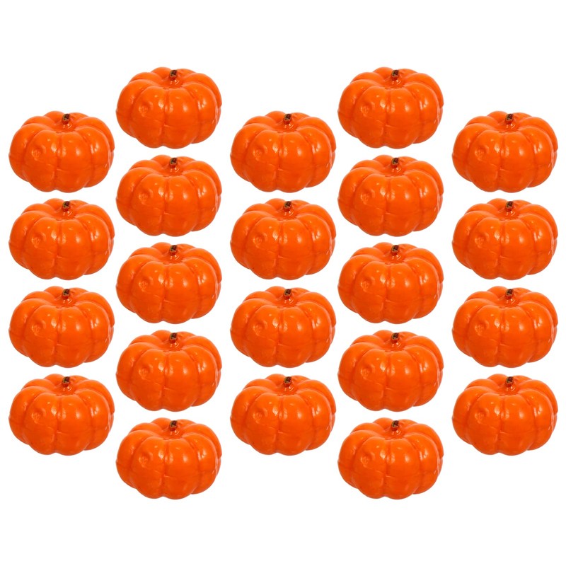 WINOMO 100Pcs Artificial Pumpkin Fake Fruit Fall Harvest Mini Pumpkins