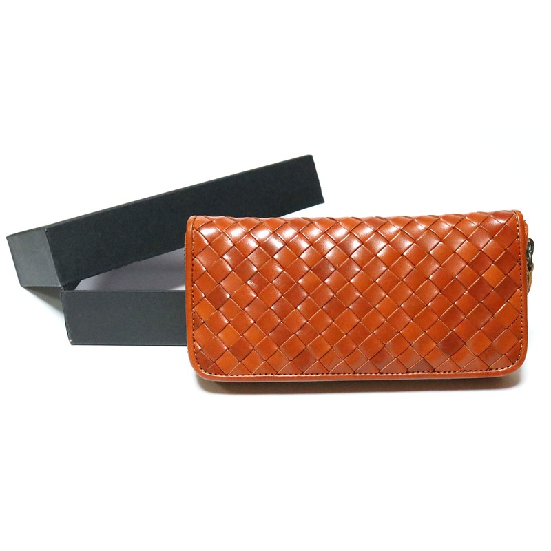 Berkut 1030220 Italian Leather Genuine Leather Braided Long Wallet, Round