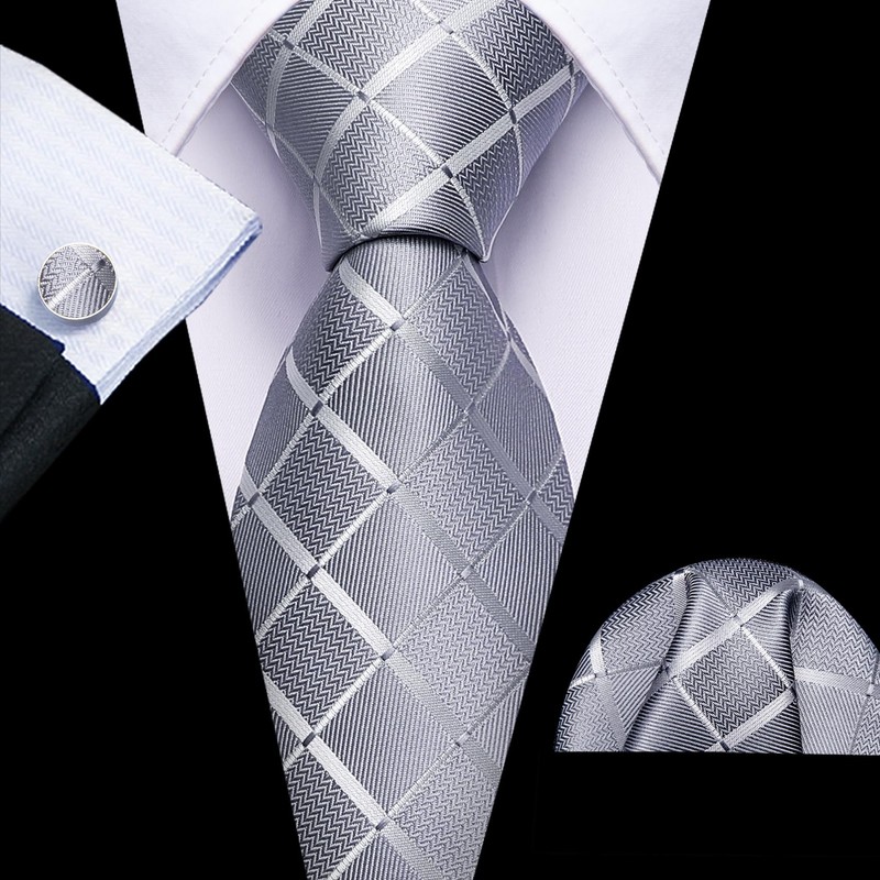 Barry.Wang Designer Classic Ties for Men Set Formal Pocket Square