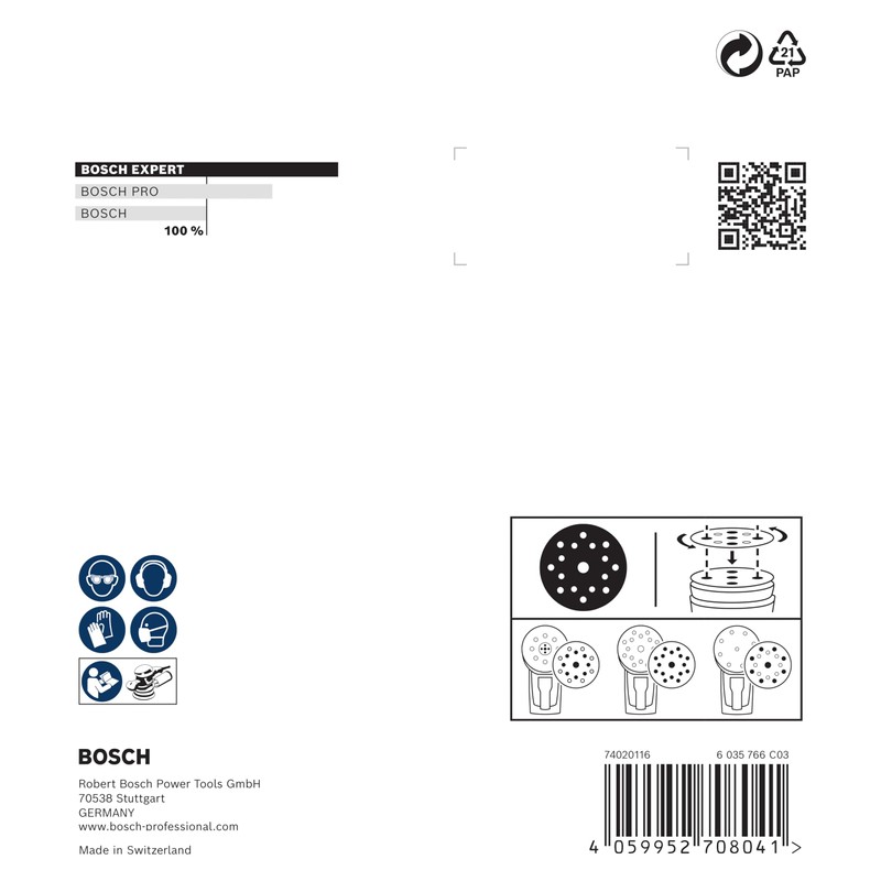 Bosch 6 x Expert O780 Film Sanding Disc, 125 mm