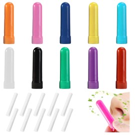Funngy Essential Oil Inhaler Tubes,10 PCS Essential Oil Inhaler Tubes with Wicks Nasal Inhaler Tubes Colorful Nasal Inhaler Tubes Refillable Inhaler Stick with Wicks for Aromatic Therapy