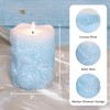 Immeiscent Coastal Starfish Seashell Pillar Candles Set of 3 Light
